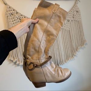 Vero Cuoio Beige Wegde Leather High Boot 👢